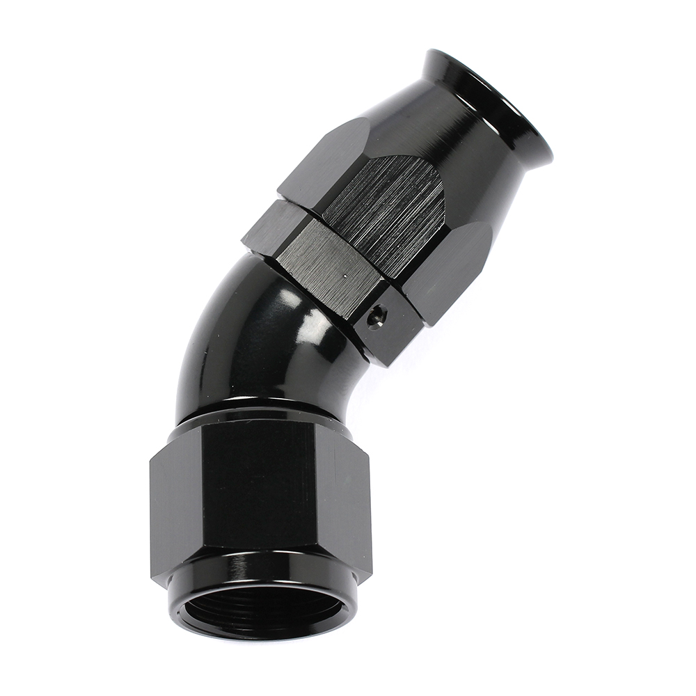 10AN 45 degree full flow hose end